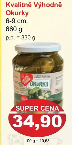 PLUS JIP Kvalitně Výhodně Okurky 6-9 cm nabídka