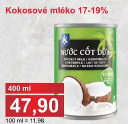 PLUS JIP Kokosové mléko 17-19% nabídka