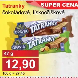 PLUS JIP Opavia Tatranky čokoládové, lískooříškové nabídka