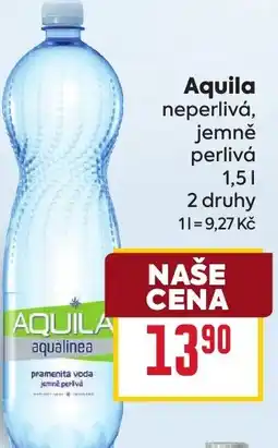 Billa Aquila neperlivá, jemně perlivá nabídka