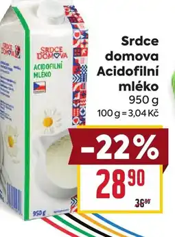 Billa Srdce domova Acidofilní mléko nabídka