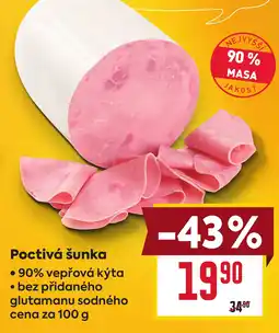 Billa Poctivá šunka nabídka