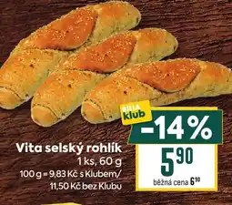 Billa Vita selský rohlík nabídka
