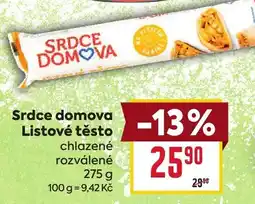 Billa Srdce domova Listové těsto nabídka