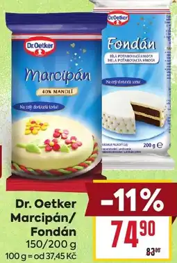 Billa Dr. Oetker Marcipán/ Fondán nabídka