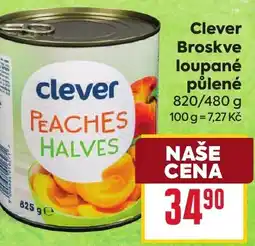 Billa Clever Broskve loupané půlené nabídka