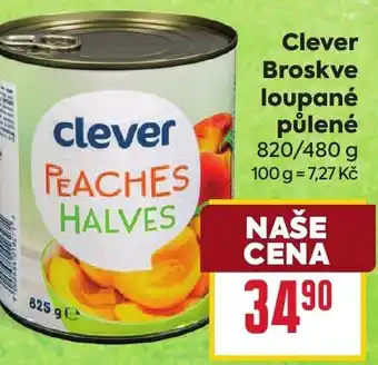 Billa Clever Broskve loupané půlené nabídka
