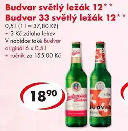 CBA Budvar světlý ležák 12 nabídka