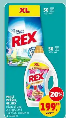 Penny Market PRACÍ PRÁŠEK REX, 50 dávek nabídka