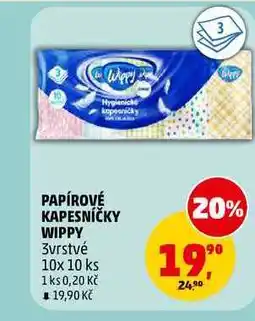 Penny Market PAPÍROVÉ KAPESNÍČKY WIPPY, 10x 10 ks nabídka