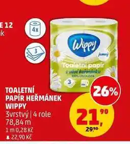 Penny Market TOALETNÍ PAPÍR HEŘMÁNEK WIPPY, 4 role nabídka