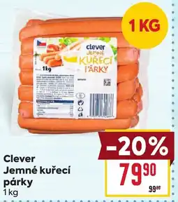 Billa Clever Jemné kuřecí párky nabídka