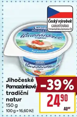 Billa Madeta Jihočeské Pomazánkové tradiční natur nabídka