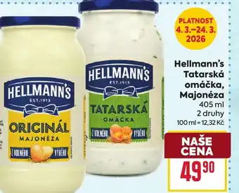 Billa Hellmann's Tatarská omáčka, Majonéza nabídka