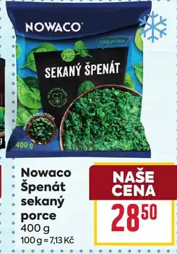 Billa Nowaco Špenát sekaný porce nabídka