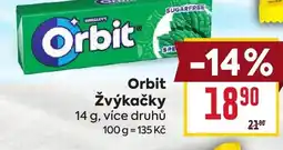 Billa Orbit Žvýkačky nabídka