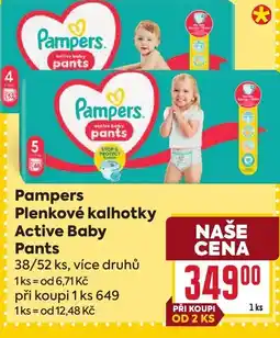 Billa Pampers Plenkové kalhotky Active Baby Pants nabídka