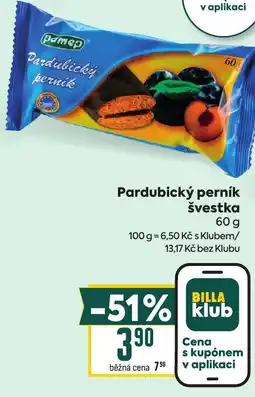 Billa Pardubický perník švestka nabídka