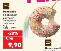 Kaufland Donut bílý s barevným posypem nabídka