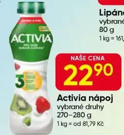 Hruška Activia nápoj nabídka