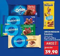 Kaufland ORION/NESQUIK Čokoláda nabídka