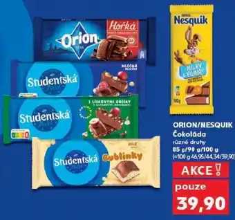 Kaufland ORION/NESQUIK Čokoláda nabídka