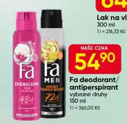 Hruška Fa deodorant, antiperspirant nabídka