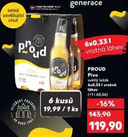 Kaufland PROUD Pivo světlý ležák nabídka
