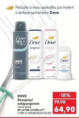 Kaufland DOVE Deospray/antiperspirant nabídka
