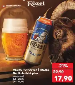 Kaufland VELKOPOPOVICKÝ KOZEL Nealkoholické pivo nabídka