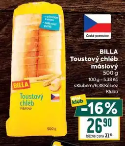 Billa BILLA toustový chléb máslový 500 g nabídka