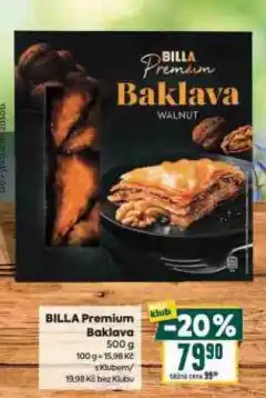 Billa Baklava nabídka