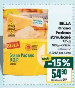 Billa Grana padano nabídka