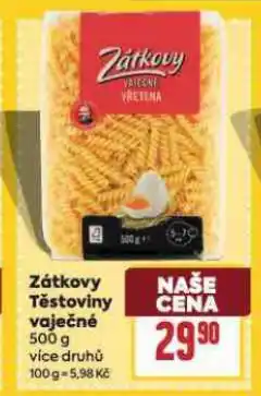 Billa Zátkovy vaječné těstoviny nabídka