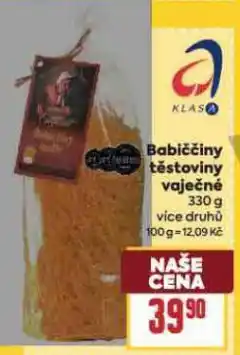 Billa Babiččiny těstoviny nabídka