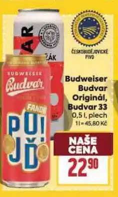 Billa Pivo budweiser budvar nabídka