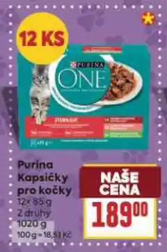 Billa Purina one kapsičky pro kočky nabídka