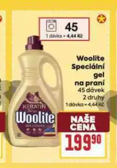 Billa Woolite speciální prací prostředek nabídka