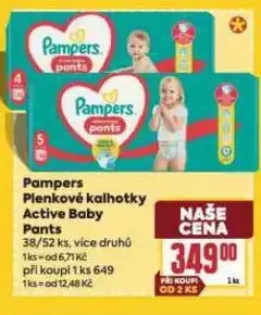 Billa Pampers dětské plenkové kalhotky nabídka