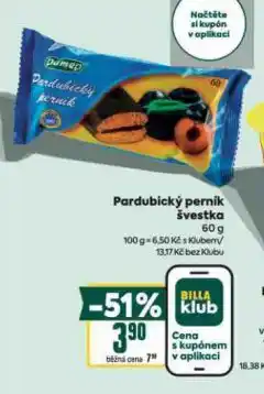 Billa Pardubický perník nabídka