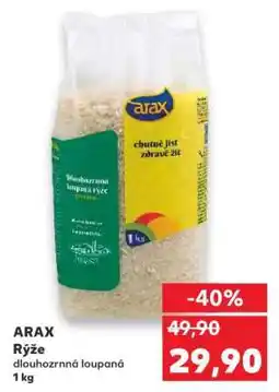 Kaufland ARAX Rýže dlouhozrnná loupaná 1 kg nabídka