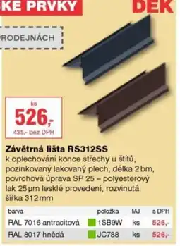 DEK Závětrná lišta RS312SS nabídka
