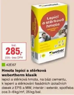 DEK Hmota lepicí a stěrková webertherm klasik nabídka