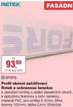 DEK Profil okenní začišťovací Retek s ochrannou lamelou nabídka