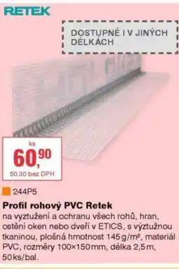DEK Profil rohový PVC Retek nabídka