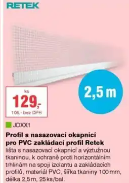 DEK Profil s nasazovací okapnicí pro PVC zakládací profil Retek nabídka