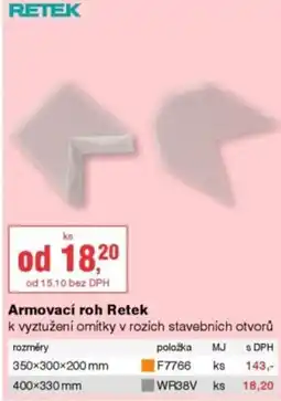 DEK Armovací roh Retek nabídka