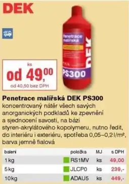 DEK Penetrace malířská DEK PS300 nabídka