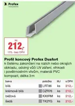 DEK Profil koncový Profex Duafort nabídka