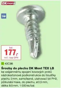 DEK Šrouby do plechu DK Mont TEX LB nabídka